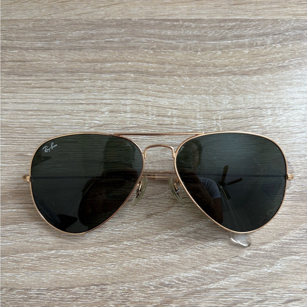 Ray-Ban Black and Gold Aviator Sunglasses